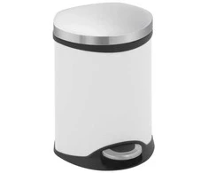 Šiukšliadėžė su pedalu, EKO Shell-bin, balta, milteliniu būdu dažytas plienas, 6 l