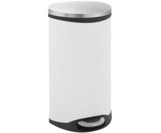 Šiukšliadėžė su pedalu, EKO Shell-bin, balta, milteliniu būdu dažytas plienas, 30 l