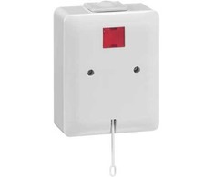 Peha By Honeywell PEHA 2 polių perjungiklis 10A 250V IP20, Kištukinis gnybtas, Virvelė traukimui, Kreminės baltos spalvos 1013