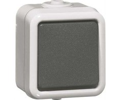Peha By Honeywell PEHA korespondencinis jungiklis 250V IP54 Kištukinis gnybtas, Raktas/Spausdinti, Pilkas