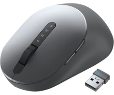 DELL Pro Plus Pelė - MS5320W, dešinei rankai, Optinė, RF belaidė + Bluetooth, 1600 DPI, Pilkas, Titanium