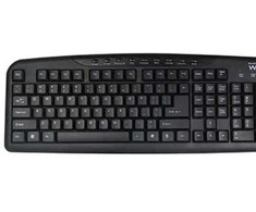 Klaviatūra Ewent EW3130, viso dydžio (100 %), laidinis, USB, membraninis, QWERTY, juodas