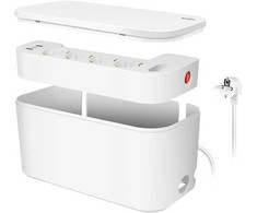 Listwa zasilająca LogiLink Kabelbox USB/Schuko 5 gniazd Baltas