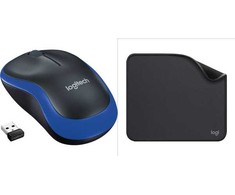 Pelė Logitech M185 mėlyna (910-002239) + Studio serija - GRAFITO (956-000049)