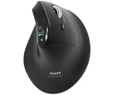 Port Designs PORT CONNECT ERGO AUDITOR, ergonomic Bluetooth and 2.4GHz wireless rechargeable pelė, USB-C, Juodas