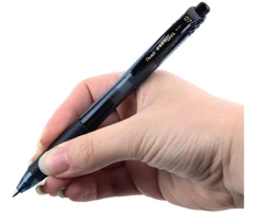 Pentel Energel X, Įtraukiamas gelinis rašiklis, Juodas, Juodas, Permatomas, Plastikas, Guma, Guma, Skirta abiem rankoms