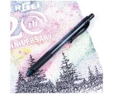 Pentel Energel X, Įtraukiamas gelinis rašiklis, Juodas, Juodas, Permatomas, Plastikas, Guma, Guma, Skirta abiem rankoms