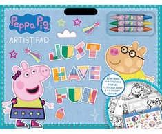 Peppa PigPeppa Pig Artist pieštukų rinkinys su 3 kreidelėmis ir lipdukų lapeliu