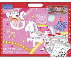 Peppa Pig Peppa Pig Fun Artist padėklas su 3 kreidelėmis ir lipdukų lapeliu