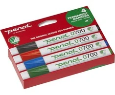 Žymeklis Penol 0700 asorti 1,5 mm apvaliu antgaliu permanentinis 4 vnt./rinkinyje - (4 vnt.)