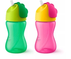Philips AVENT šiaudelių puodeliai SCF798/00, transformuojamas buteliukas / puodelis, 1 mėnuo(-iai), daugiaspalvis, atlenkiamas dangtelis, Indonezija, 300 ml