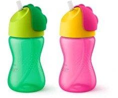 Philips AVENT šiaudelių puodeliai SCF798/00, transformuojamas buteliukas / puodelis, 1 mėnuo(-iai), daugiaspalvis, atlenkiamas dangtelis, Indonezija, 300 ml