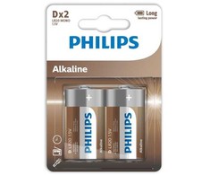 Philips PHILIPS batteri tech alkaline D 2-pak - 2110058