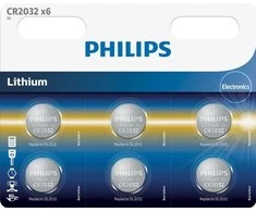 Philips CR2032P601B, CR2032, Ličio, 6 vnt., Sidabras