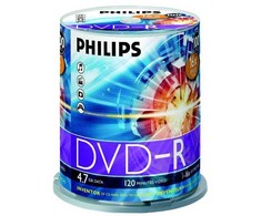 1x100 Philips DVD-R 4,7GB 16x SP