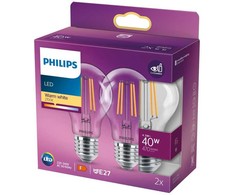 Philips Żarówka LED E27, 4.3W, 470lm, 2700K 2 vnt.