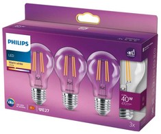 Philips Żarówka LED E27, 4.3W, 470lm, 2700K 3 vnt.