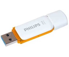 Philips FM12FD75B/00, 128 GB, USB A tipo, 3.2 Gen 1 (3.1 Gen 1), Dangtelis, 8 g, Oranžinė, Balta