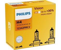 Philips lemputė H4 12V 55W P43t Vision +30%, DUO, 12342PRC2