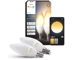 Philips Hue E14 3,7W Światło balta (1000-20000K) B39 świeczka 2-pak