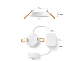 „Philips Hue WACA Slim“ įleidžiamasis šviestuvas S (90 mm), Baltas, kelių pakuočių rinkinys