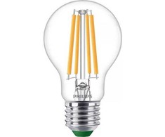 Philips LED standartinė E27 830 840lm 4W permatoma