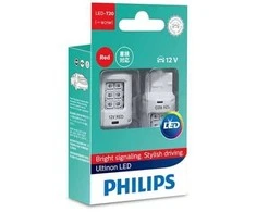 Philips LED W21 raudona ulr 12v x2