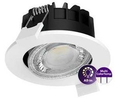 „Philips Ledinaire ClearAccent“ įleidžiamas taškinis šviestuvas „All-in RS071B“ 550 lm/827-830-840 6 W Ø68 baltas, pakreipiamas