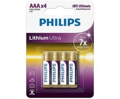 Philips Lithium Ultra baterija FR03LB4A/10, Įkraunama baterija, AAA, Ličio, 1,5 V, 4 vnt., 15 metų
