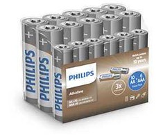 Philips LR036A16F/10, Vienkartinės baterijos, AA, AAA, Šarminės, 1,5 V, 16 vnt., 300g