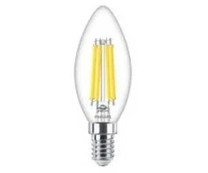 Signify „Philips MASTER Value“ LED žvakinė lemputė, reguliuojamo ryškumo, 3,4 W (40 W), E14 B35 927, skaidraus stiklo