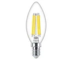 Signify „Philips MASTER Value“ LED žvakinė lemputė, reguliuojamo ryškumo, 3,4 W (40 W), E14 B35 927, skaidraus stiklo