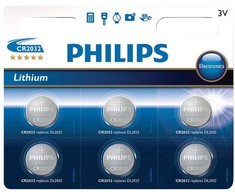 Philips CR2032P601B, CR2032, Ličio, 6 vnt., Sidabras