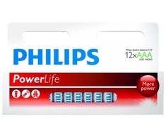 Philips „Power Life“ AAA baterijos – 12 vnt. pakuotė