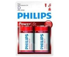 Philips šarminė baterija LR20P2B/10, Vienkartinės baterijos, D, Šarminė, 1,5 V, 2 vnt., 33 mm