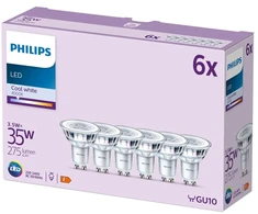 Signify Philips LED klasikinė lempa 35W GU10 žalsvai balta 275lm sidabrinė 6er P