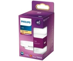 Philips Taškinė lemputė 40 W GX53, 5,5 W, GX53, 500 lm, 15 000 val., Šiltai balta