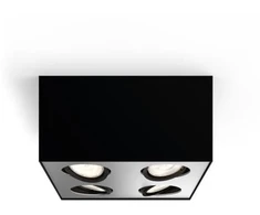 Philips WarmGlow LED viršutinio montavimo prožektorius, 4 šviesos, 18 W, 2700 K, juodas