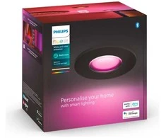 Philips „Hue Baltas and color ambience Xamento“ įleidžiamas prožektorius, išmanusis apšvietimo taškinis šviestuvas, „Bluetooth“ / „Zigbee“, juodas, LED, plastikas, baltas