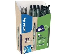 Pilot Pen Pilot B2P Ecoball, Clip, Užsegamas ištraukiamas tušinukas, Daugkartinis, Juoda, 1 vnt., Vidutinio dydžio