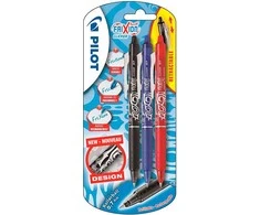 Pilot Pen Pultas PEN Pilot FriXion Ball Clicker - Tintenroller - nicht dauerhaft - Juodas, Rot, Blau - Thermo-Gel-Tinte - 0.7 mm - Mittel - verstellbar - mit Radierer (Packung mit 3)