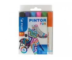 Pilot Pen Pilot - Pintor Creative žymeklių dėžutė su 6 klasikinėmis spalvomis (smulkus galiukas)