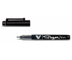 Pilot Pen Plunksnakotis „Pilot V-Sign“, 0,6 mm, juodas, 12 vnt. pakuotėje