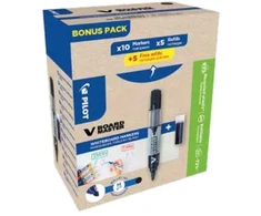 Pilot Pen Pilot V-Board Master mėlynas lentos markeris 10 vnt. + 10 papildymo talpų