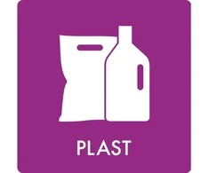 Plakatas Multi Atliekų ženklas PLASTIKAS 12x12 cm, 1 vnt.