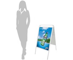 Plakatas Twinco Gatvės ženklas TWIN Light B2 Expo ženklas 50x70cm baltas su magnetiniu užsegimu