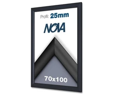 Plakatas Twinco TWIN LIGHT snapramme B1 70x100 t/væg - 25 mm, sort
