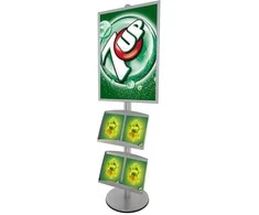 Plakatas Twinco Dvigubas lentynų stovas su plieninėmis lentynomis A1 Alu 450x529x1900mm (1 vnt.)