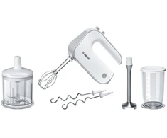 Plakiklis Bosch MFQ4080, Hand mixer, Sidabrinis, Baltas, 1.4 m, Mygtukai, 500 W, 220 - 240 V