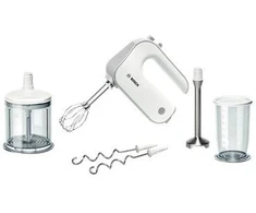 Plakiklis Bosch MFQ4080, Hand mixer, Sidabrinis, Baltas, 1.4 m, Mygtukai, 500 W, 220 - 240 V